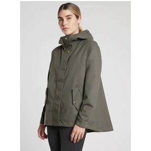Athleta Sutro Rain Jacket in Mountain Olive size xxs